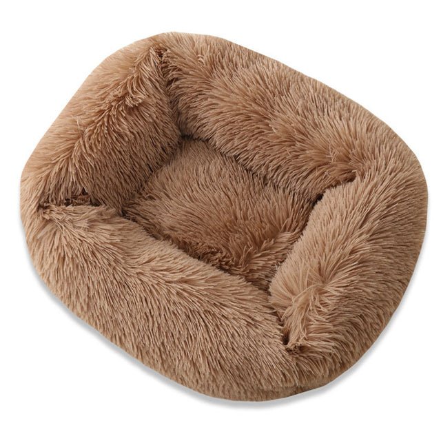Plush Cotton-Filled Dog Bed — Cozy Enclosed Design with Nonslip Bottom, XS to Large