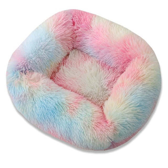 Plush Cotton-Filled Dog Bed — Cozy Enclosed Design with Nonslip Bottom, XS to Large