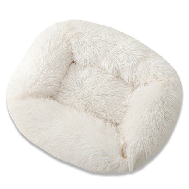 Plush Cotton-Filled Dog Bed — Cozy Enclosed Design with Nonslip Bottom, XS to Large