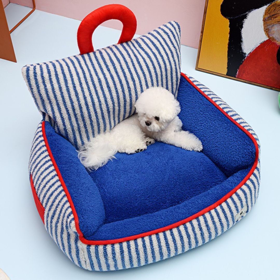 Pet Sofa Nest Bed — Plush Raised-Side Dog & Cat Couch, M to XL
