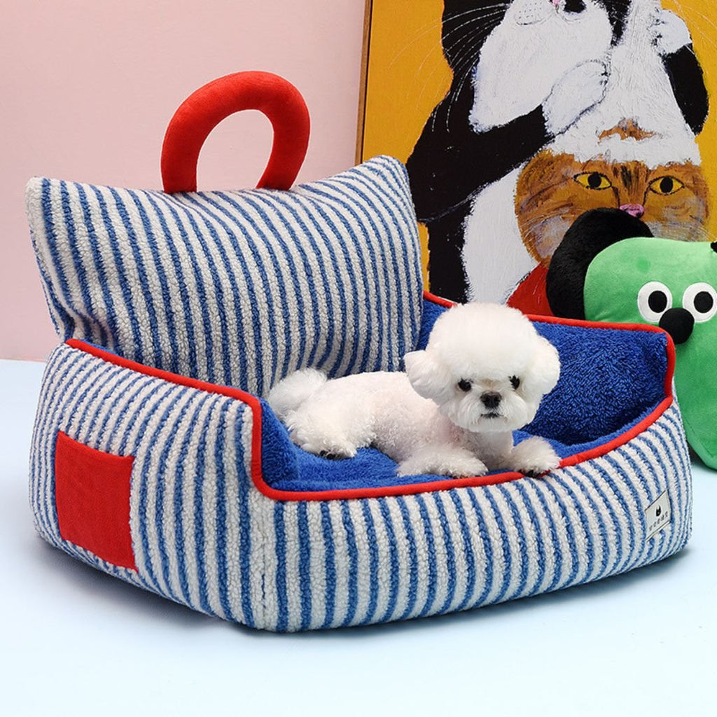 Pet Sofa Nest Bed — Plush Raised-Side Dog & Cat Couch, M to XL