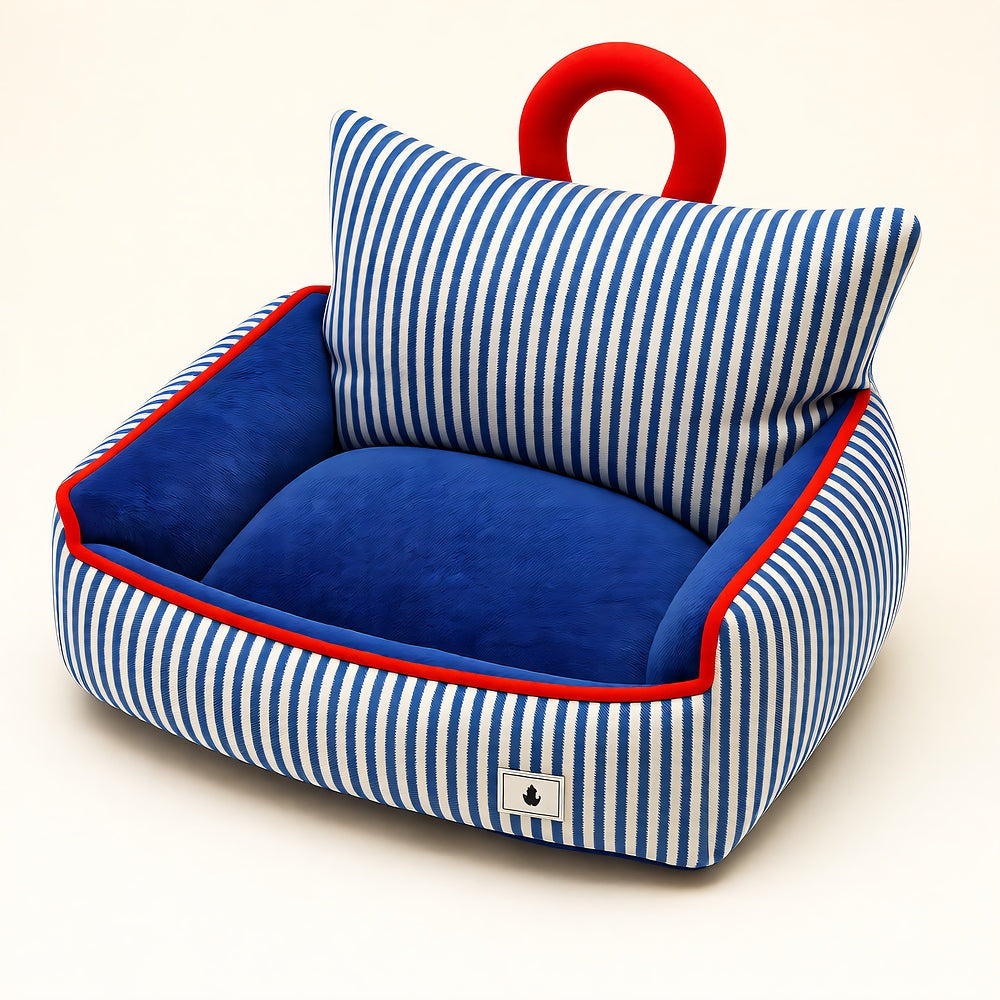Pet Sofa Nest Bed — Plush Raised-Side Dog & Cat Couch, M to XL