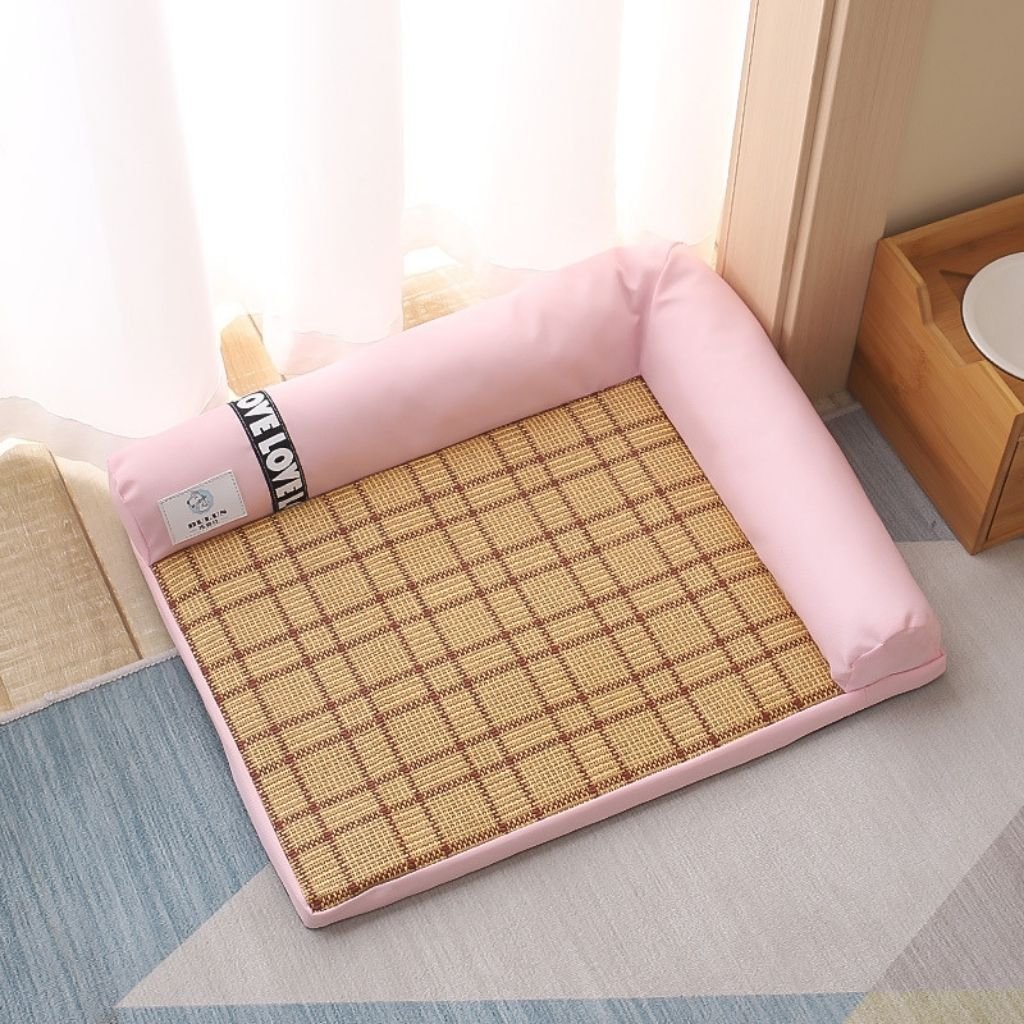 Milo Triangular Cooling Pet Bed — Bamboo Fiber Surface, Corner-Fit, Non-Slip, S–L