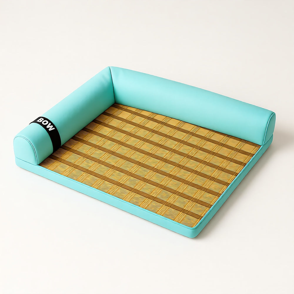 Milo Triangular Cooling Pet Bed — Bamboo Fiber Surface, Corner-Fit, Non-Slip, S–L