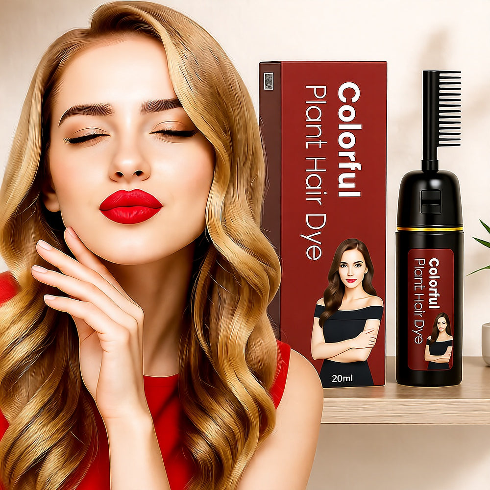 Plant-Based Hair Dye with Comb Applicator — Ammonia-Free Gray Coverage, 11 Shades, 200ml