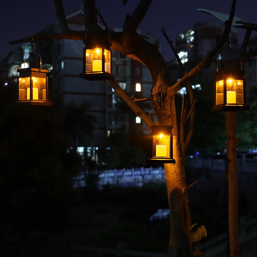Solar Candle Lantern — Flickering Flameless LED, Dusk-to-Dawn, IP65, Hang or Tabletop