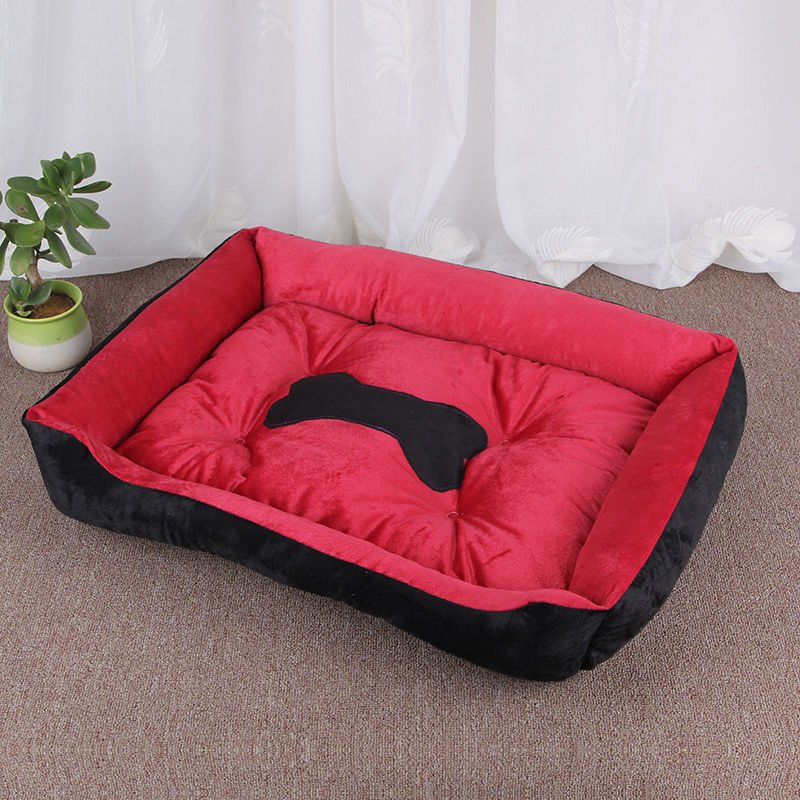 Snuggle Cuddler Dog Bed — Cotton-Filled with Raised Bolster Arms, Machine Washable & Dryer Safe
