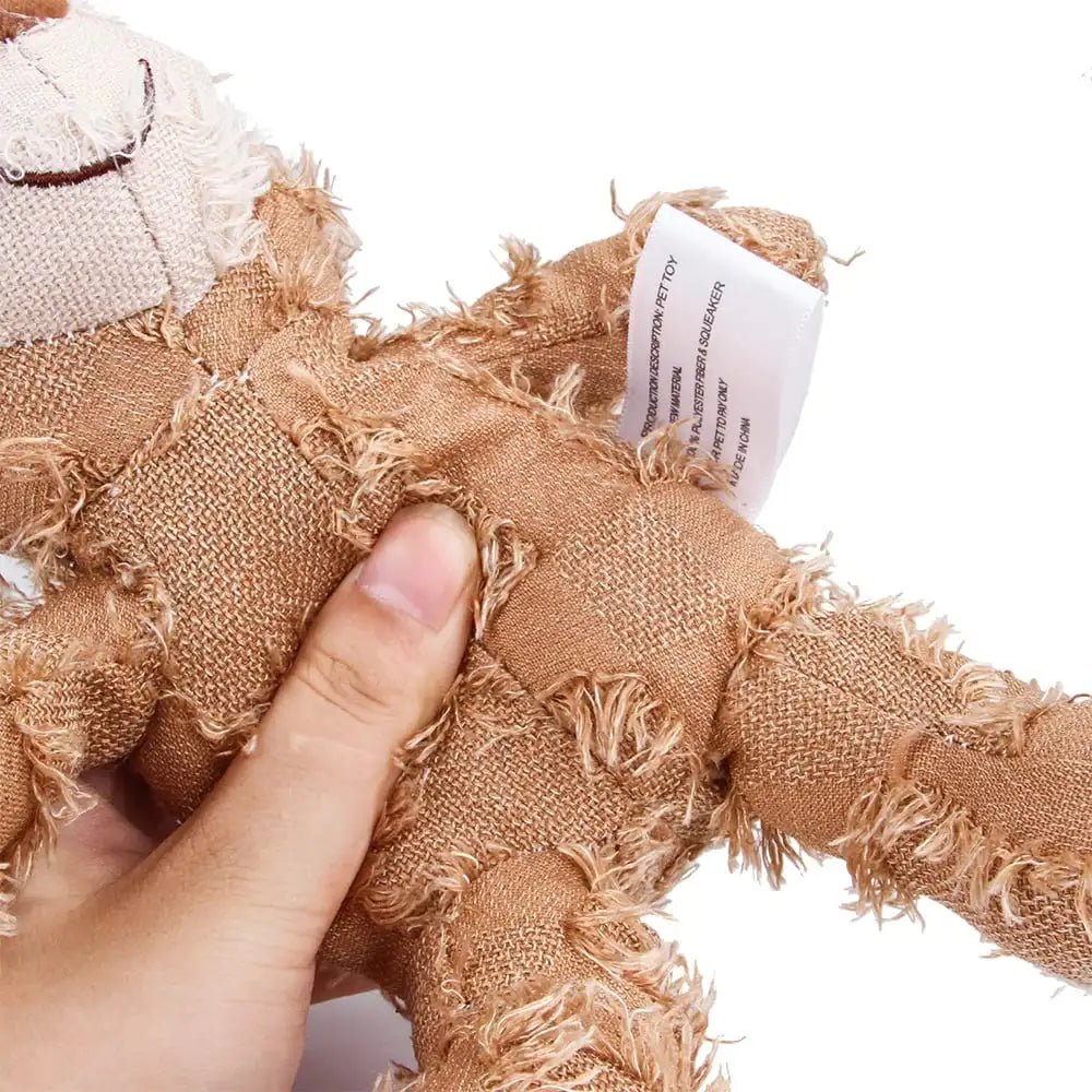 Plush Bear Dog Toy for Heavy Chewers — Durable with Teeth-Cleaning Texture
