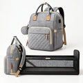3-in-1 Diaper Bag Backpack with Fold-Out Changing Station, Waterproof Nylon, Includes Mattress