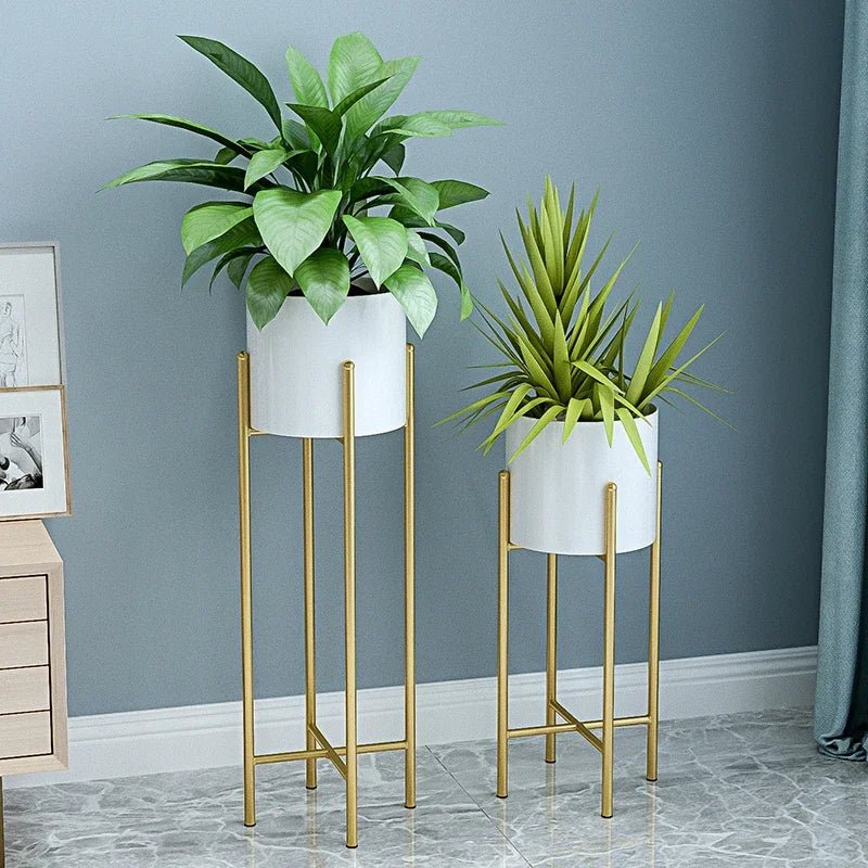 Hand-Welded Iron Planters 2-Piece Set — Rust-Resistant Indoor/Outdoor Plant Stands