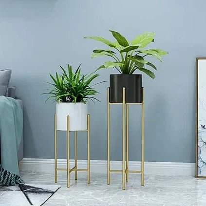 Hand-Welded Iron Planters 2-Piece Set — Rust-Resistant Indoor/Outdoor Plant Stands