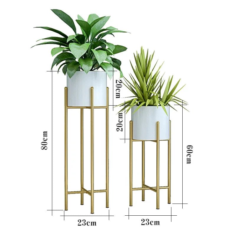 Hand-Welded Iron Planters 2-Piece Set — Rust-Resistant Indoor/Outdoor Plant Stands
