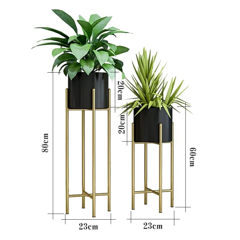 Hand-Welded Iron Planters 2-Piece Set — Rust-Resistant Indoor/Outdoor Plant Stands