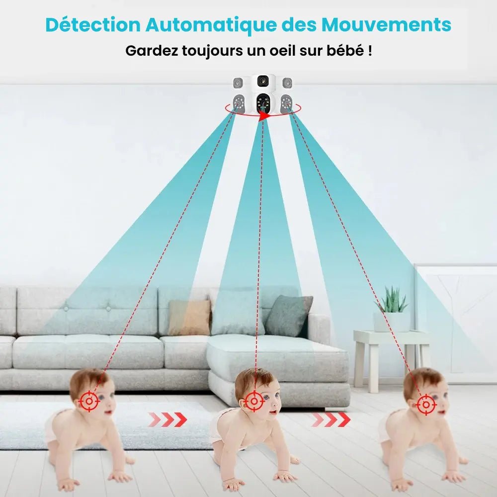 Baby Monitor Camera 2K HD Pan-Tilt — Infrared Night Vision, Two-Way Audio, Wi-Fi Smartphone App