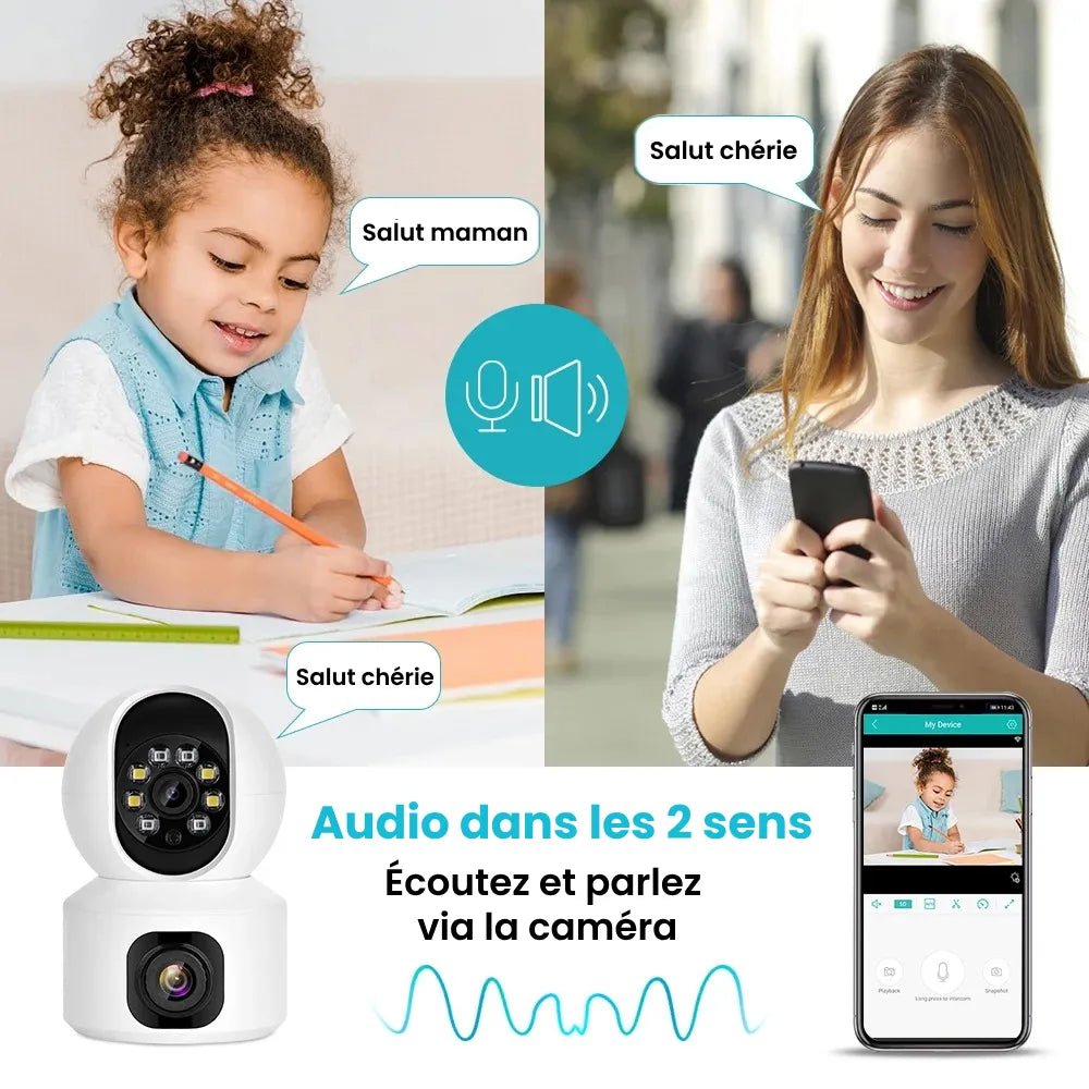 Baby Monitor Camera 2K HD Pan-Tilt — Infrared Night Vision, Two-Way Audio, Wi-Fi Smartphone App