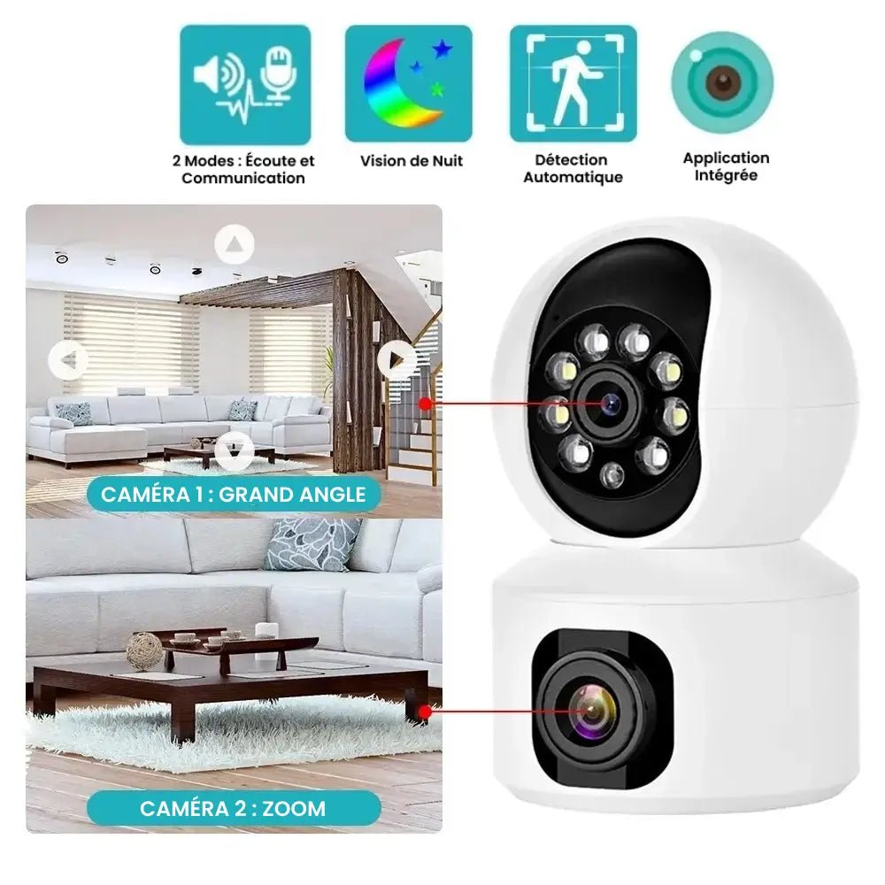 Baby Monitor Camera 2K HD Pan-Tilt — Infrared Night Vision, Two-Way Audio, Wi-Fi Smartphone App