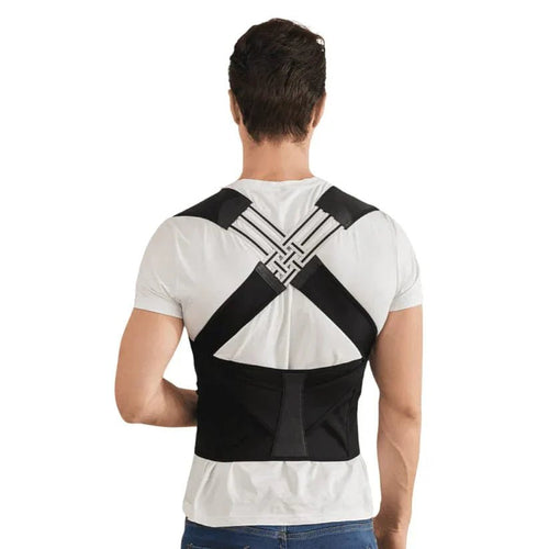 Adjustable Back Support Belt — Ergonomic Posture Corrector Band, Breathable Polyester, S–2XL
