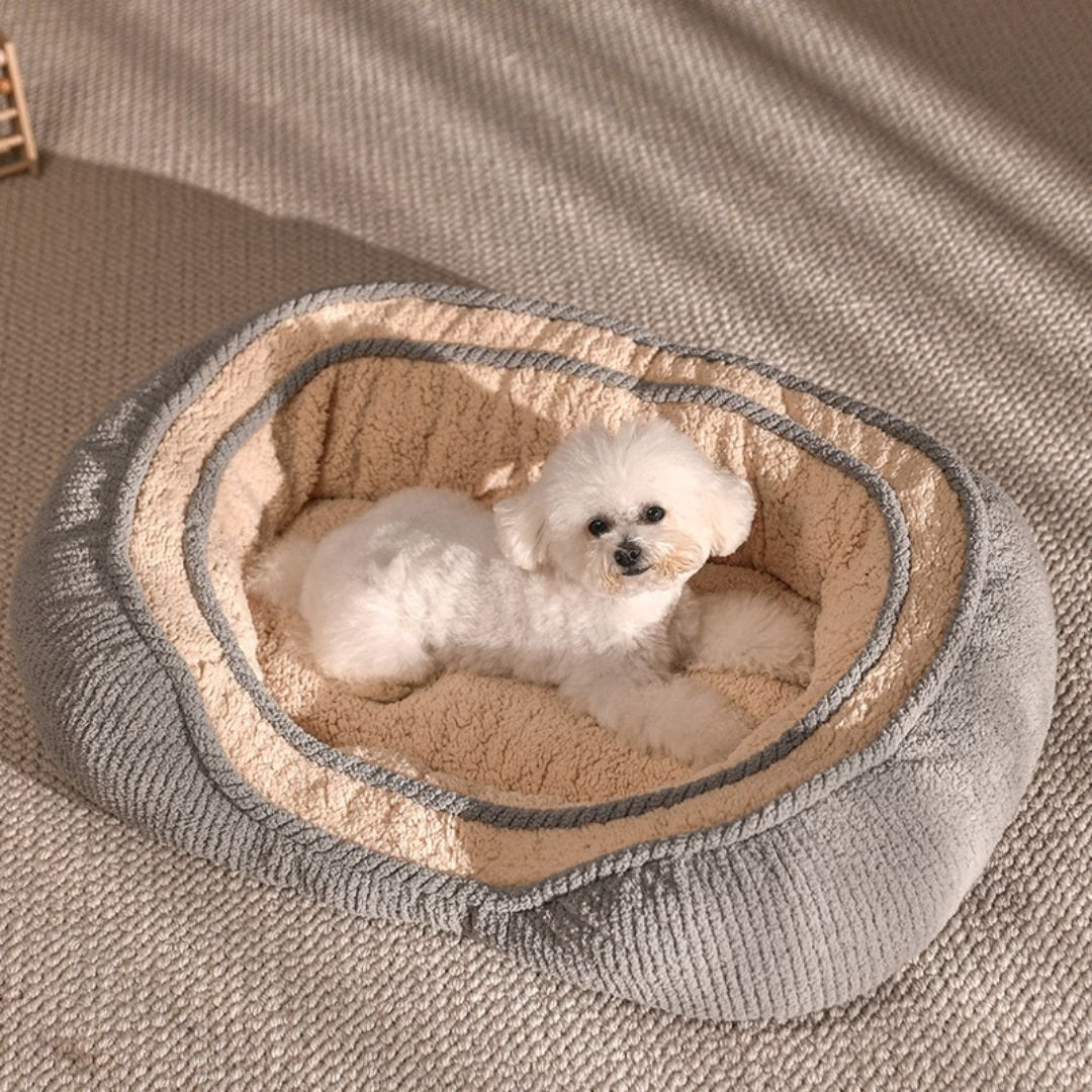 Luna Round Dog Bed — Breathable Fabric with Supportive Base, S–XL