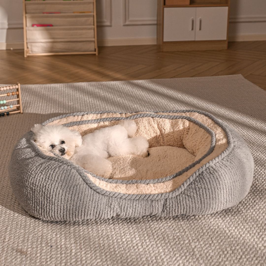 Luna Round Dog Bed — Breathable Fabric with Supportive Base, S–XL