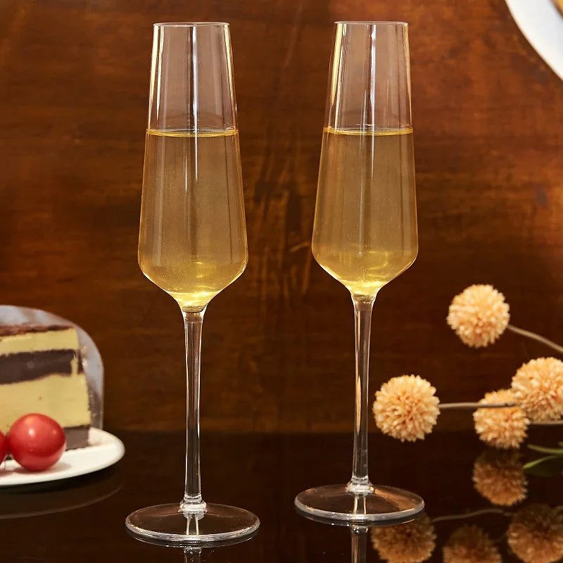 Shatter-Resistant Champagne Flutes — 4-Piece Tritan Acrylic Set, 10", Clear