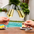 Shatter-Resistant Champagne Flutes — 4-Piece Tritan Acrylic Set, 10", Clear