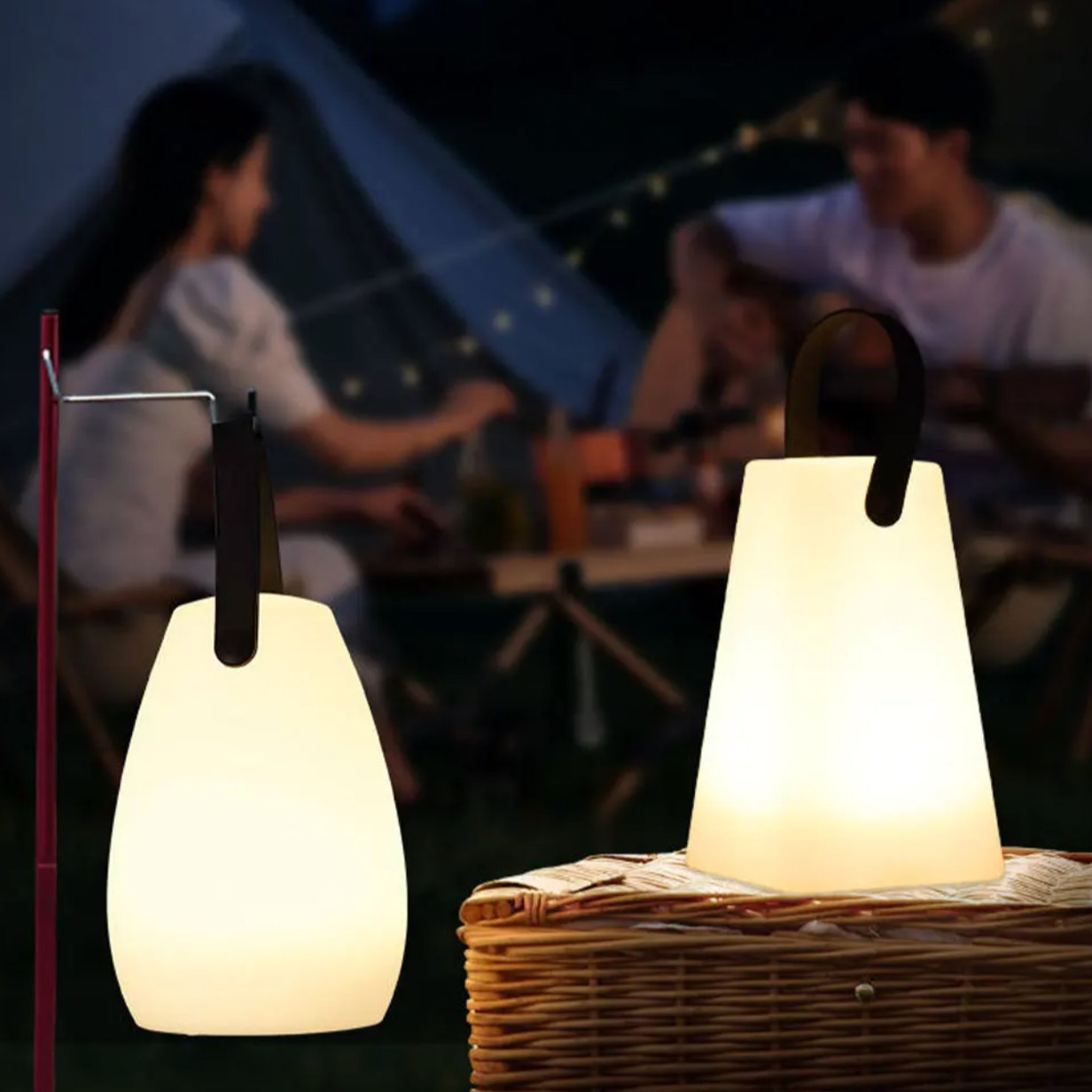 Cordless Outdoor LED Lamp — USB Rechargeable, Dimmable, 8 Colors, Remote & Scheduling