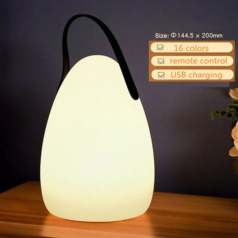 Cordless Outdoor LED Lamp — USB Rechargeable, Dimmable, 8 Colors, Remote & Scheduling