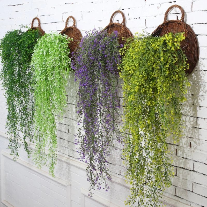 Handwoven Rattan Wall Planter — Boho Hanging Plant Holder, Natural Wood
