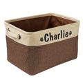 Canvas Dog Toy Storage Basket — 14 × 8.7 × 10 in Organizer for Pet Toys
