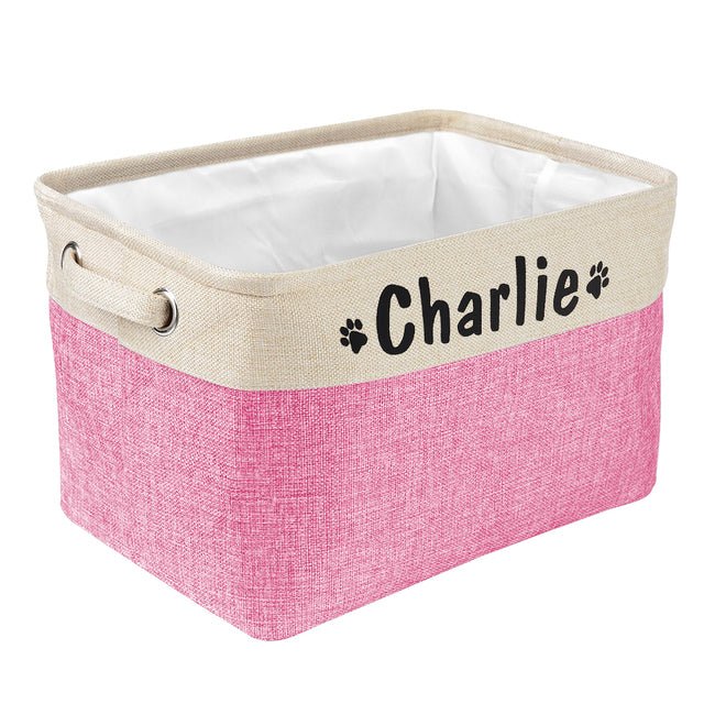 Canvas Dog Toy Storage Basket — 14 × 8.7 × 10 in Organizer for Pet Toys