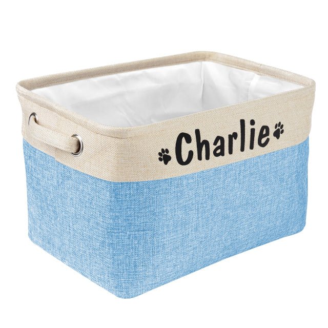 Canvas Dog Toy Storage Basket — 14 × 8.7 × 10 in Organizer for Pet Toys