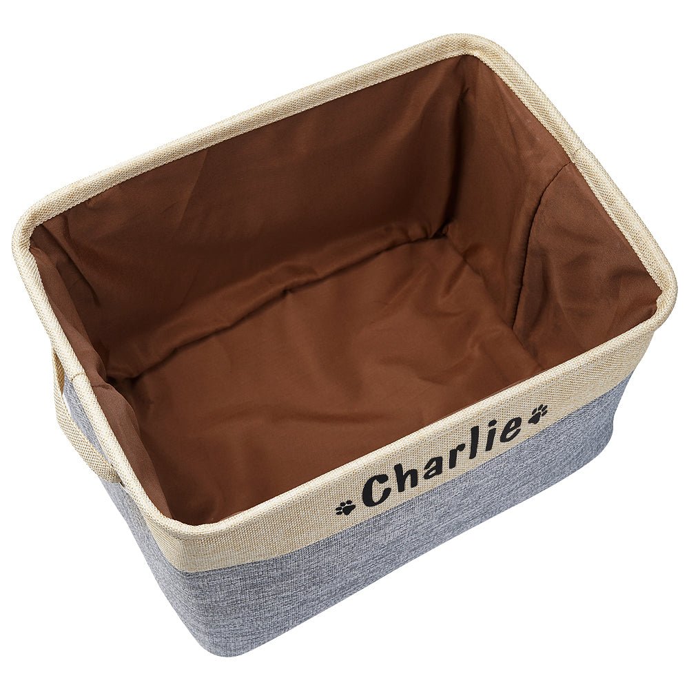Canvas Dog Toy Storage Basket — 14 × 8.7 × 10 in Organizer for Pet Toys