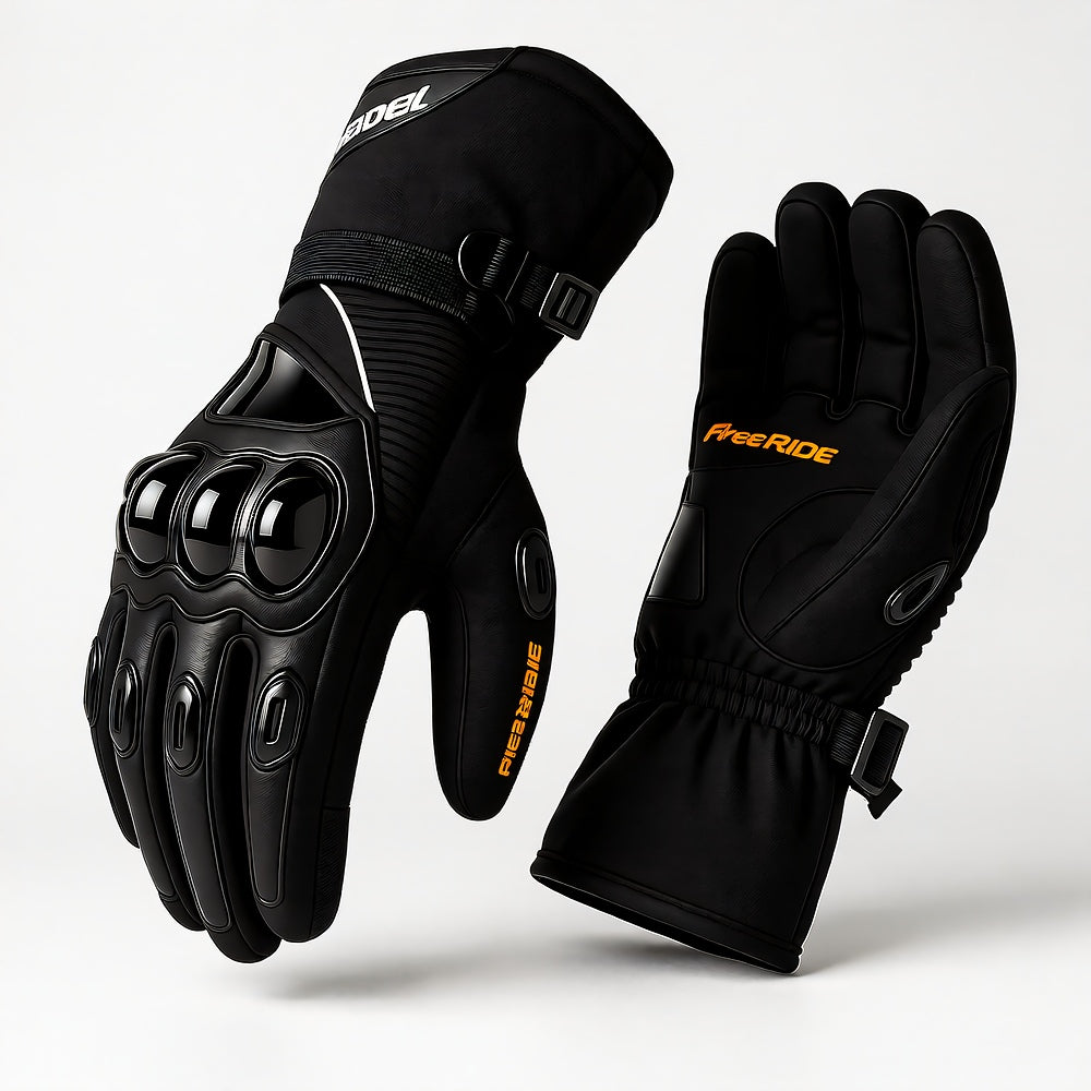 Motorcycle Gloves, Waterproof Windproof, Carbon Fiber Armor, Touchscreen, Reflective