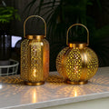Solar Art Deco Lantern — Geometric Vintage LED Garden Light, Dusk-to-Dawn, IP44