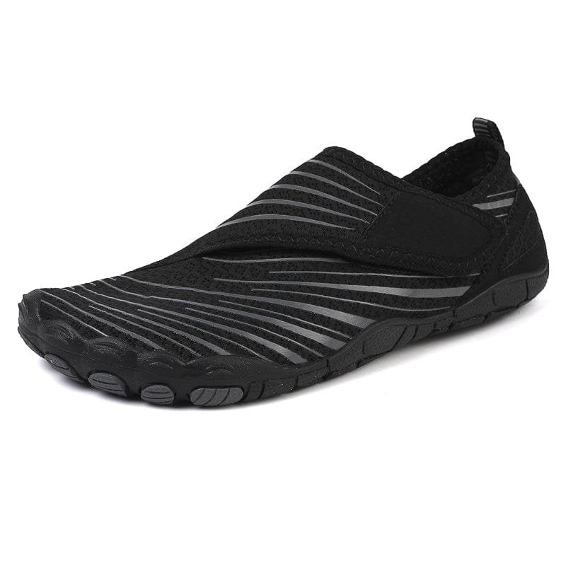 Solyn Slip-On Athletic Shoes in Black — Breathable Mesh, Low-Profile Sole