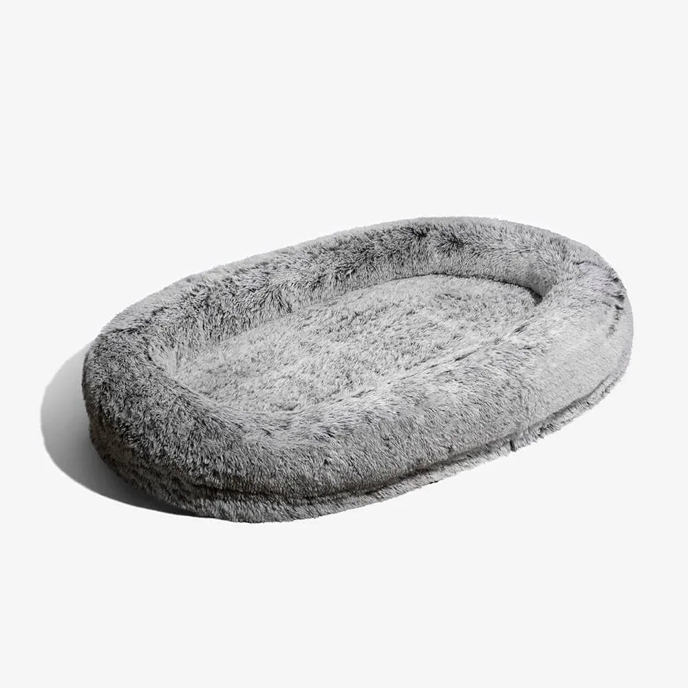 Large Dog Bed with Waterproof Liner — Faux Fur Top, Supportive Foam Base, 35.4 × 66.9 in, Machine Washable