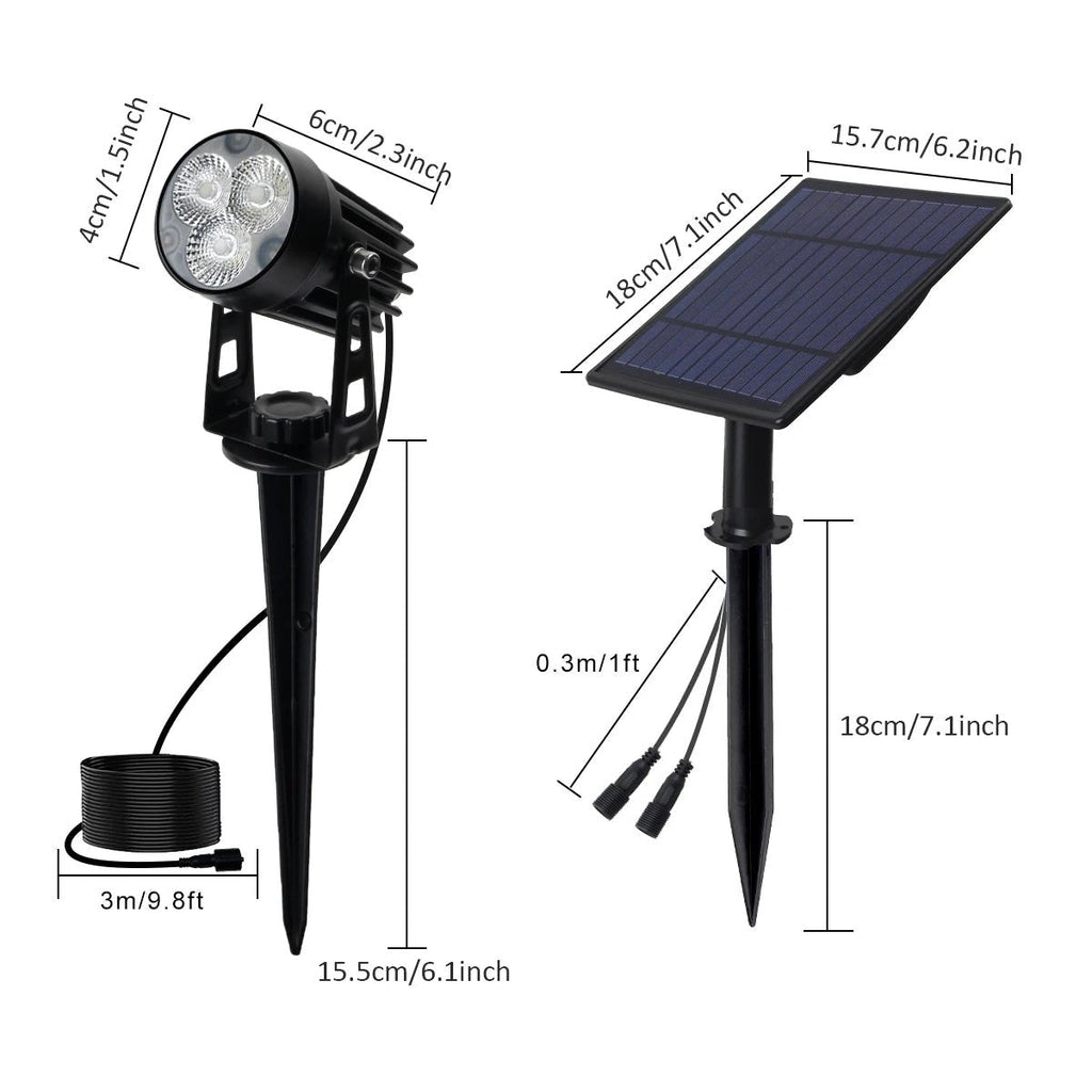 Solar Spotlights 5-Pack — Adjustable LED Landscape Lights, Dusk-to-Dawn, IP65, Ground Stakes