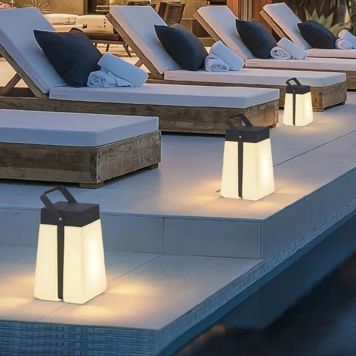 Solar Box Lantern — Stainless Steel LED with Remote, Dusk-to-Dawn, IP65