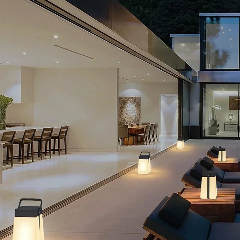 Solar Box Lantern — Stainless Steel LED with Remote, Dusk-to-Dawn, IP65