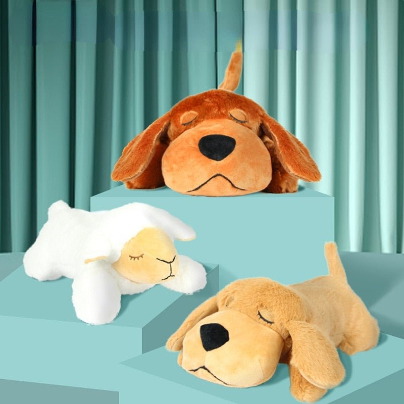Plush Dog Lovey with Heartbeat — Soft Calming Companion Toy, Removable Sound Module