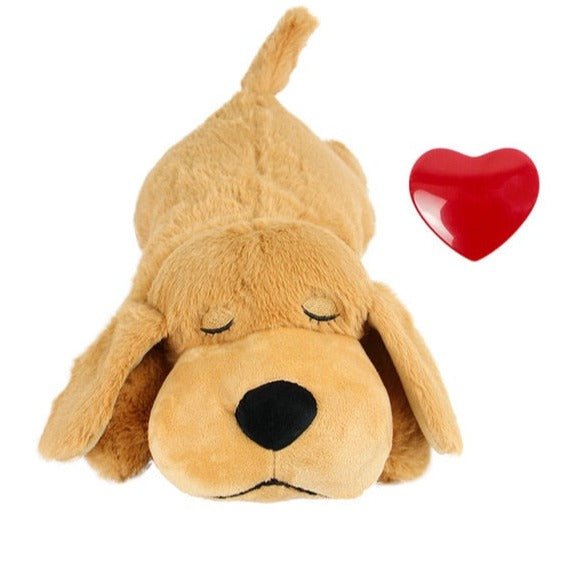 Plush Dog Lovey with Heartbeat — Soft Calming Companion Toy, Removable Sound Module