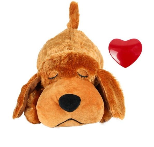 Plush Dog Lovey with Heartbeat — Soft Calming Companion Toy, Removable Sound Module