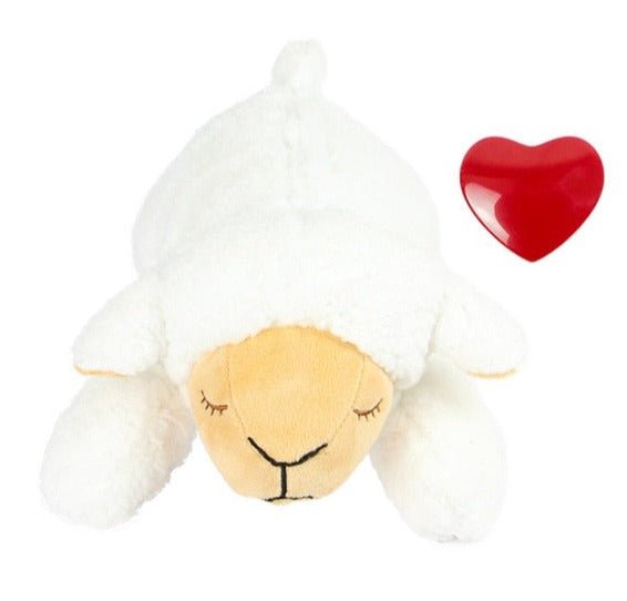 Plush Dog Lovey with Heartbeat — Soft Calming Companion Toy, Removable Sound Module