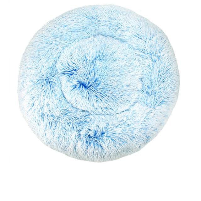 Cloud Donut Dog Bed — Calming Plush Vegan Fur with Raised Rim & Anti-Slip Base, Machine Washable