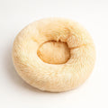 Cloud Donut Dog Bed — Calming Plush Vegan Fur with Raised Rim & Anti-Slip Base, Machine Washable
