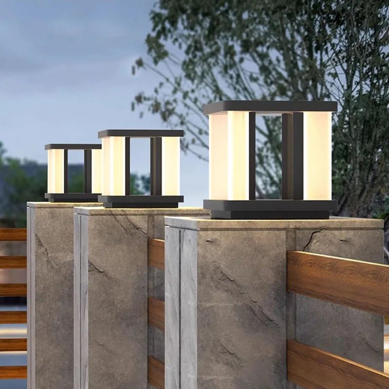 Solar Post Lamp — Classic Stainless Steel LED Light for Driveways & Fence Posts, Dusk-to-Dawn