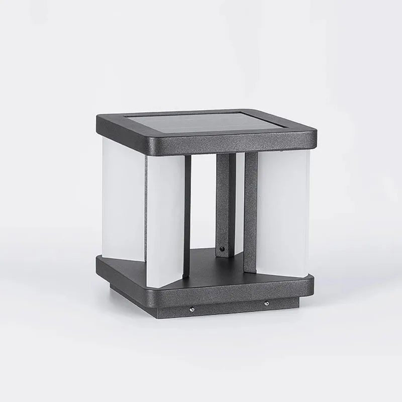 Solar Post Lamp — Classic Stainless Steel LED Light for Driveways & Fence Posts, Dusk-to-Dawn