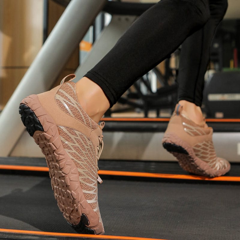 Alera Lightweight Sneakers in Almond — Breathable Mesh Everyday Athletic Shoes with Sculpted Outsole