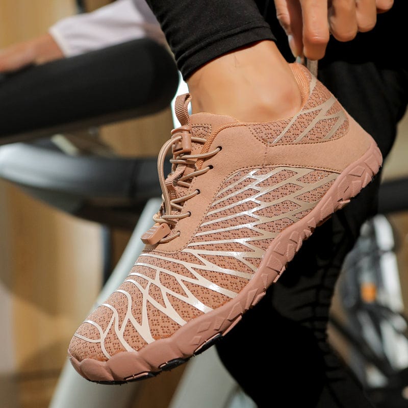 Alera Lightweight Sneakers in Almond — Breathable Mesh Everyday Athletic Shoes with Sculpted Outsole