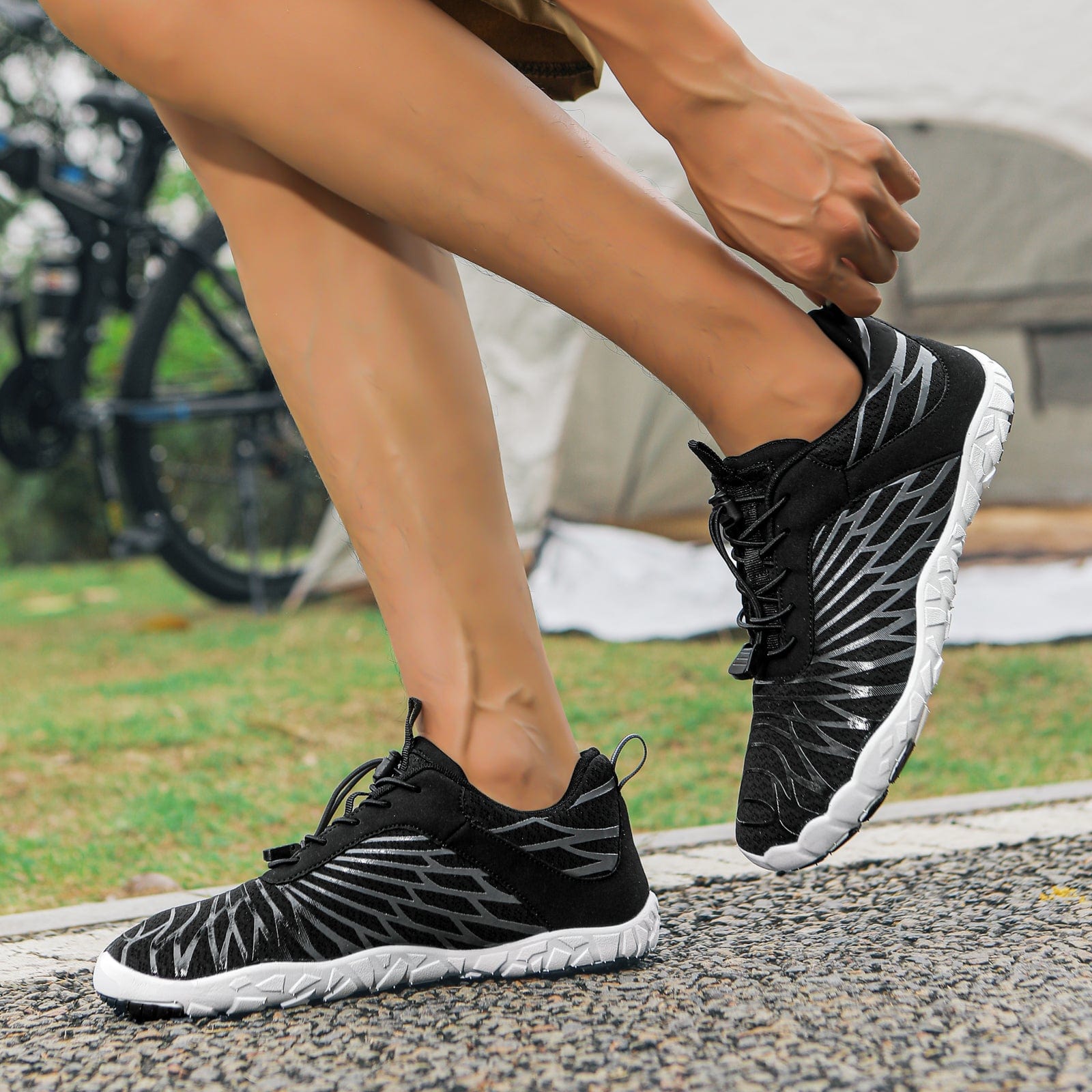 Alera Lightweight Sneakers in Charcoal — Breathable Mesh Everyday Athletic Shoes with Sculpted Outsole